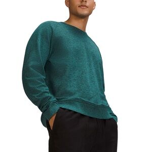 Lululemon Engineered Warmth Crew Neck Sweater Green Teal  Merino Wool Sz XL